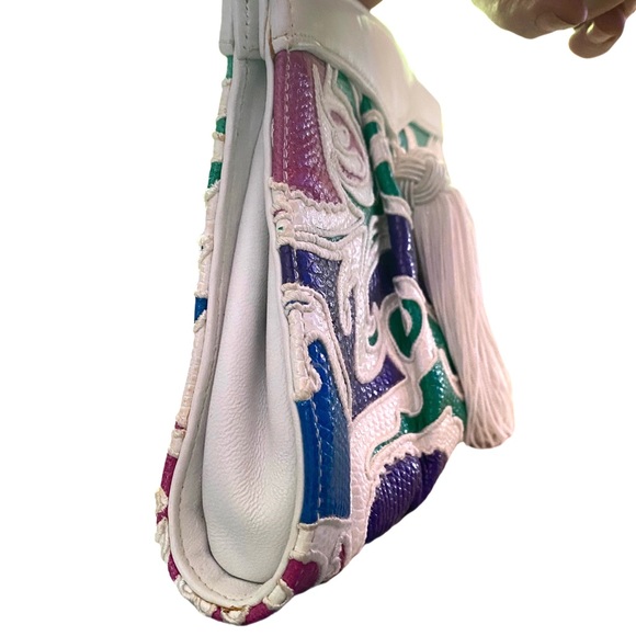 Vintage 90s BRACCIALINI Leather Clutch - Picture 6 of 10